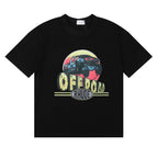 Rhude T-shirt Alphabet Coconut Racing Pattern Short Sleeve T-shirt