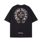 Chrome Heart T Shirts Horseshoe Cross Print Short Sleeve T-Shirt