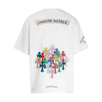 Chrome Heart T Shirts Colorful Cross Flower Arm Short Sleeve