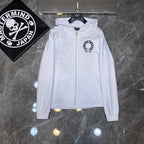 Chrome Heart Hoodie Crowe cotton terry zip-up cardigan hooded sweater
