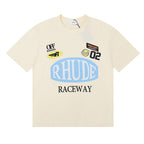 Rhude T-shirt Racing Track Letter Print Short Sleeve T-shirt