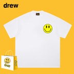 Drew T-shirts Smiley Face Print Short Sleeve Loose