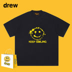 Drew T-shirts Smiley Face Short Sleeve Fashion Printed T-shirt
