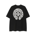 Chrome Heart T Shirts Horseshoe Cross Old Retro Fashion Men's and Women's Short Sleeve T-Shirt