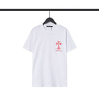 Chrome Heart T Shirts Sanskrit Color Printing Loose Cotton Casual Crew Neck Short Sleeve T-Shirt
