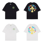 Chrome Heart T Shirts Cross Print Short Sleeve T-Shirt Loose