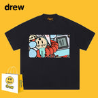 Drew T-shirts Graffiti Printing Loose Men's Short Sleeve