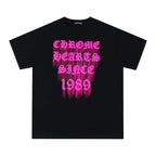 Chrome Heart T Shirts Croix Cross Leather Printed Short Sleeve T-Shirt