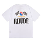 Rhude T-shirt Alphabet Flag Print Short Sleeve T-shirt
