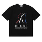 Rhude T-shirt Ski Theme Letter Print Short Sleeve T-shirt