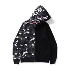 Bathing Ape Ape Head Camouflage Stitching Sweatshirt Hooded Zipper Fleece Jacket