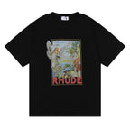 Rhude T-shirt Micro Label Angel Letter Print Short Sleeve T-shirt