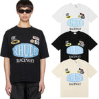 Rhude T-shirts Raceway Printing Cotton Casual Crew Neck Short Sleeve Men and Women