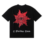 Godspeed T-shirts Street View Rose Print Cotton Casual Short Sleeve Men and Women