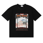 Rhude T-shirts Varenna Town Printed Cotton Casual Short Sleeves Men and Women