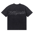 MAJESTIK Bulldog Football Rhinestone Cropped T-Shirt ¡ª back