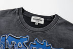 MAJESTIK Washed Black Tour Graphic T-Shirt ¡ª neck_label