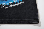 MAJESTIK Washed Black Boxing Graphic T-Shirt ¡ª detail