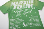 MAJESTIK Green Distressed Tour Graphic T-Shirt ¡ª detail
