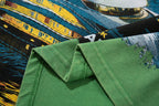 MAJESTIK Green Distressed Tour Graphic T-Shirt ¡ª detail