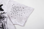 MAJESTIK Distressed Stone-Inlay Graphic T-Shirt ¡ª detail