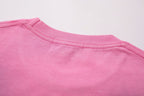 MAJESTIK Pink Rhinestone Distressed Graphic T-Shirt ¡ª detail