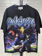 MAJESTIK Distressed Rhinestone Graphic T-Shirt ¡ª context
