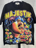 MAJESTIK Script Back Graphic T-Shirt ¡ª context