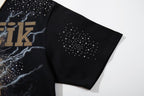 MAJESTIK Black Racing Graphic Polo Shirt ¡ª detail