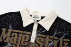 MAJESTIK Black Racing Graphic Polo Shirt ¡ª detail