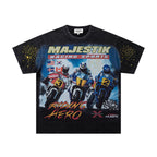 MAJESTIK Racing Graphic Washed Black T-Shirt ¡ª hero