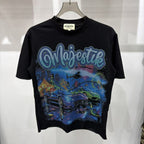 MAJESTIK Carnival Car Graphic T-Shirt ¡ª front