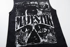 MAJESTIK Washed Black Studded Sleeveless T-Shirt ¡ª detail