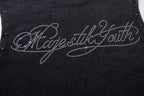 MAJESTIK Rhinestone Graphic Sleeveless T-Shirt ¡ª detail