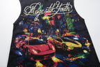 MAJESTIK Rhinestone Graphic Sleeveless T-Shirt ¡ª detail