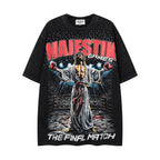 MAJESTIK Washed Black Graphic Short-Sleeve T-Shirt ¡ª hero