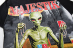 MAJESTIK Distressed Rhinestone Graphic T-Shirt ¡ª detail