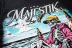 MAJESTIK Rhinestone Distressed Graphic T-Shirt ¡ª detail