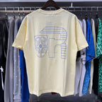 Rhude T-shirts Egyptian Pharaoh Print Cotton Casual Short Sleeves Men and Women