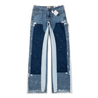 Gallery Dept Jeans handmade ink splashing splicing contrasting color micro-pull denim trousers