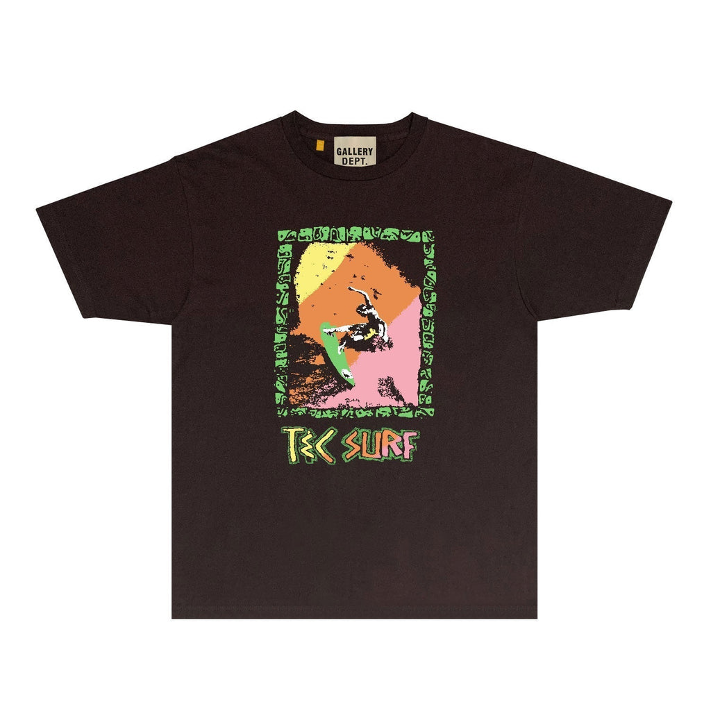 Gallery Dept T Shirt Retro Printed Loose Short-Sleeved Shirt