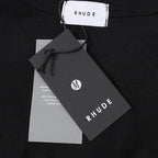 Rhude T-shirts Gothic Letter Badge Printing Cotton Casual Crew Neck Short Sleeve Men and Women