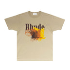 Rhude T-shirts Printed Trendy Pure Cotton