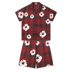 Denim Tears Shirt & Shorts 2 Piece Set Kapok Plaid Short Sleeve