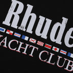 Rhude T-shirts Flag Printing Cotton Casual Short Sleeves Men and Women