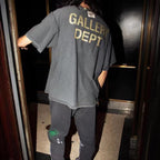 Gallery Dept T-Shirt Washed and old bronzing alphabet print short-sleeved T-shirt
