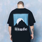 Rhude T-shirt Classic Sunset Theme Printed Short Sleeve T-shirt