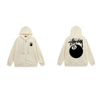 Stussy Hoodie Zip-Up Cardigan Fleece Hooded Sweater