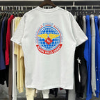 Rhude T-shirts World Map Printed Cotton Casual Short Sleeves Men and Women