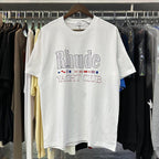Rhude T-shirts Flag Printing Cotton Casual Short Sleeves Men and Women